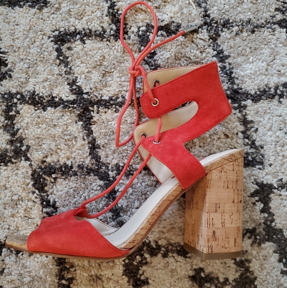 Guess Suede Lace-Up Heeled Sandals size 7 - Picture 4 of 9